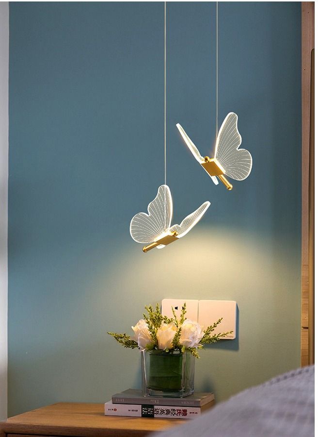 Best Power 6884-1 Acrylic LED Pendant Light Adjustable Height Pendant Light - Unique Butterfly LED Pendant Light for Indoor Lighting for Living Rooms Bedrooms - Image 2