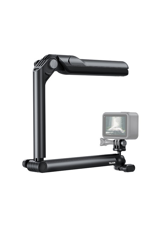 Generic - TELESIN TE-TPR-009 Tripod Stand Foldable Pole 360° Rotatable Selfie Stick Multi-Mount Tripod 3-Way Adjustable Handler Grip Mutifunctional Camera Stick Compatible with GoPro11/10/9 - Image 1