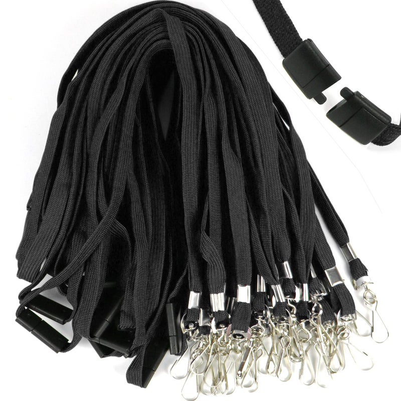 Ollain 25 Pack Breakaway Lanyard with J-Hook Bulk Flat Lanyards for Name tag ID Badges - Image 1