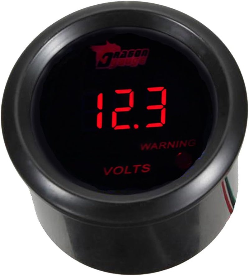 E Support Car 2" 52mm Digital Volt Voltage Gauge Red LED - Image 1