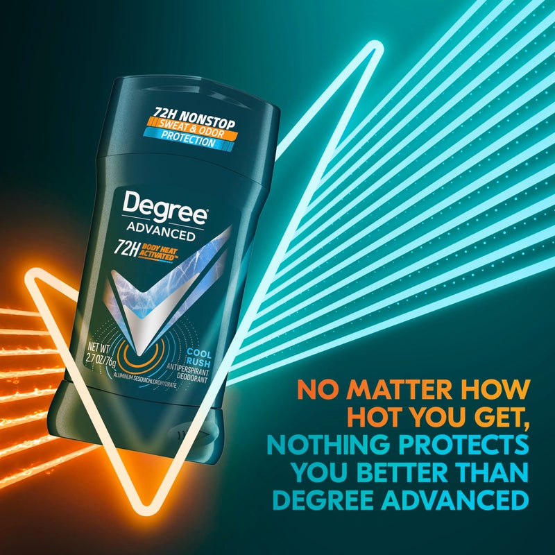 Degree Men Antiperspirant Deodorant Cool Rush 12 Count 72-Hour Sweat and Odor Protection Antiperspirant For Men With Body Heat Activated Technology 2.7 oz - Image 4