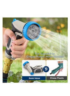 SYOSI Garden Hose Nozzle, Heavy Duty Metal Water Hose Nozzle, High Pressure Hand Water Nozzle with 8 Adjustable Spray Patterns for Watering Plants, Lawn, Washing Cars, Cleaning, Showering Pets  - Image 3