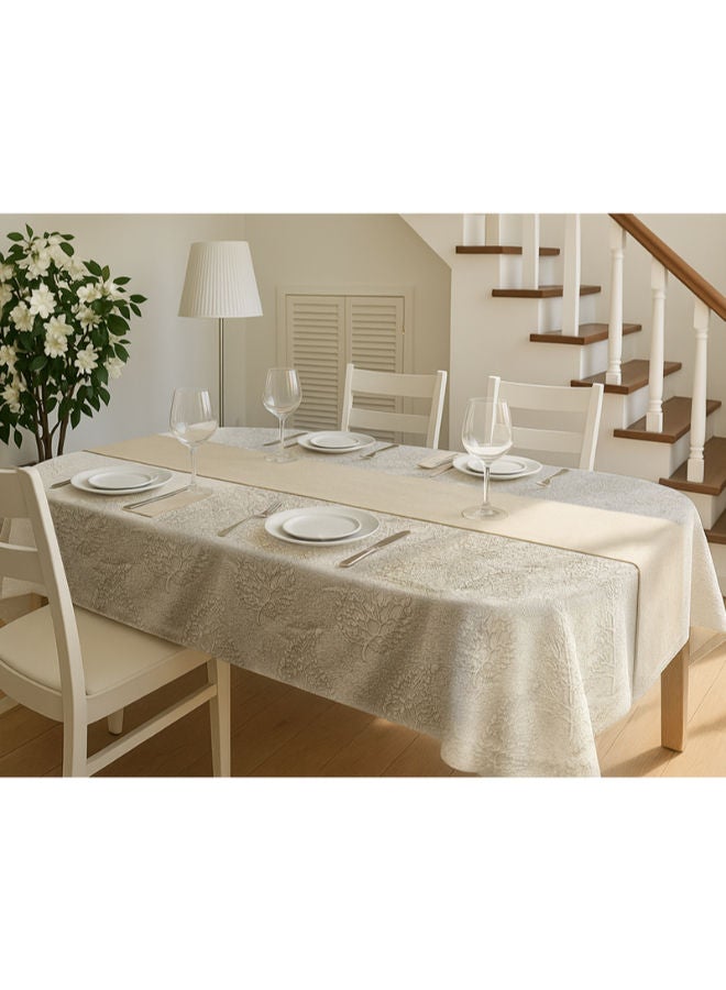  انتكس بيت الستائر مفرش طاولة مستطيل من الكتان من INtex Home DAS Design مناسب لطاولات الاستقبال وغرف المعيشة والمطبخ - تصميم أنيق لديكور المنزل - مجموعة من قطعة واحدة - Image 1
