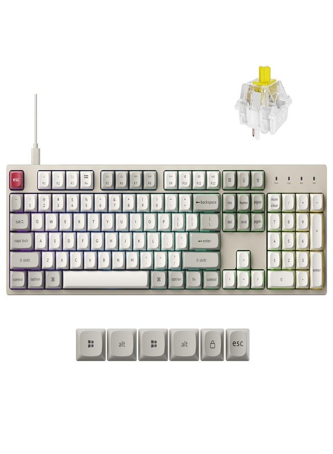 كيشرون لوحة مفاتيح ميكانيكية سلكية Keychron C2 Pro بمعدل استطلاع 8 كيلو هرتز، وإضاءة خلفية RGB مخصصة بالحجم الكامل وقابلة للتبديل السريع، وأغطية مفاتيح PBT غير لامعة متوافقة مع أنظمة Mac وWindows وLinux - Image 1