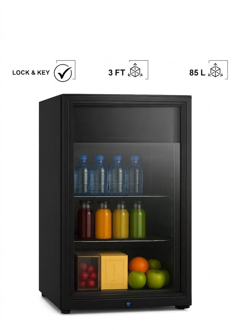 Display Refrigerator - 3 Feet - 85 Liters - Interior Light - Black - DAN230SC - Image 1