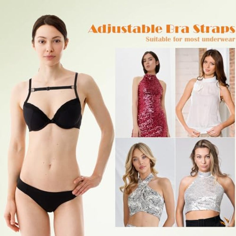 Bra Strap Clips 12-Piece Set: Anti-Slip Polyester Grip - Invisible Seamless Design Adjustable Elastic Straps 15 To 22 Cm For Women’s Lingerie & Daily Outfits - Image 4