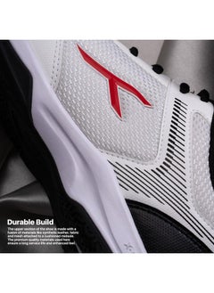 HUNDRED Court Star Badminton Shoes (Non Marking) | Also Perfect For Squash, Table Tennis, Volleyball, Basketball & Indoor Sports | Lightweight & Durable | X-Cushion Protection (White/Black/Red, 12Uk)  - Image 3