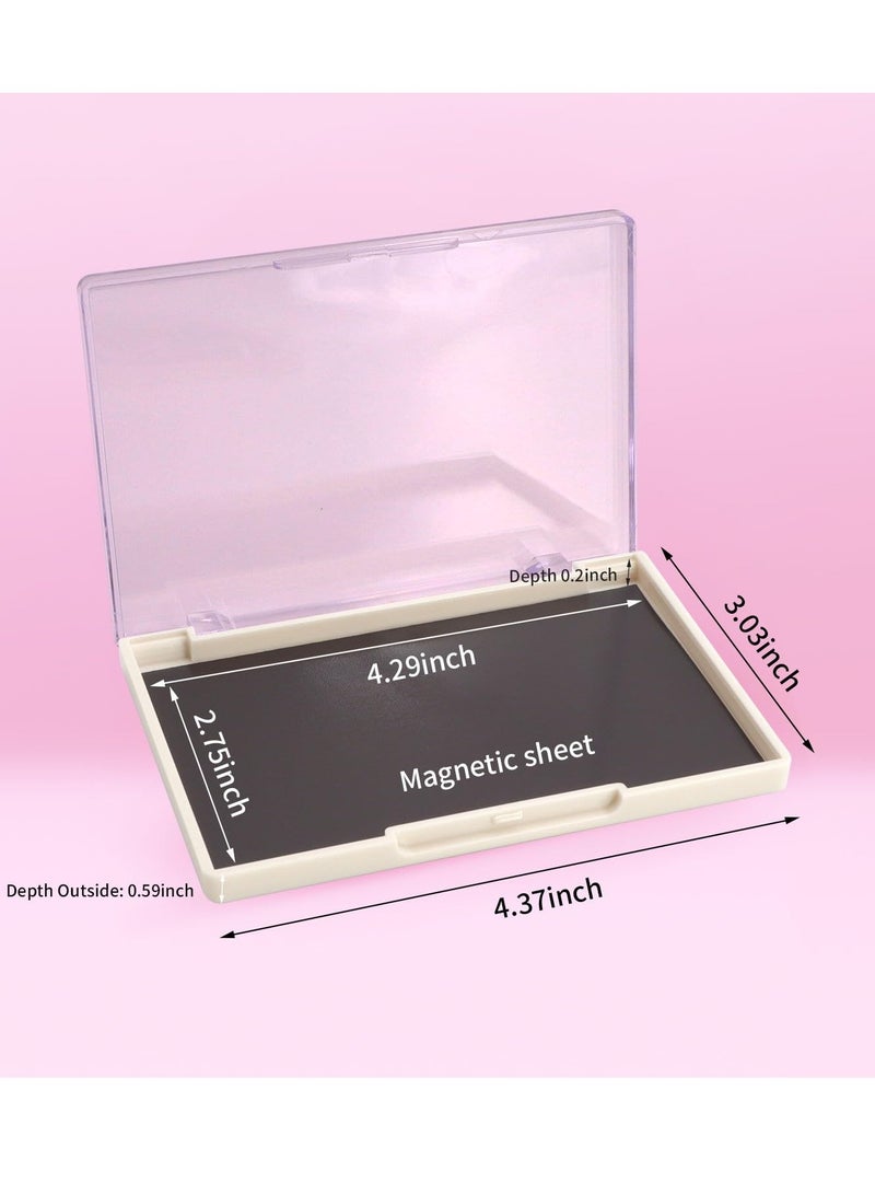 Magnetic Palette, 5 Pack Eyeshadow Pan Cosmetics Dispensing Storage Box, 4.37" x 3.03” Magnetic Empty Palette with Divider, for DIY Eyeshadow Lipstick Blush Powder ment, White - Image 2