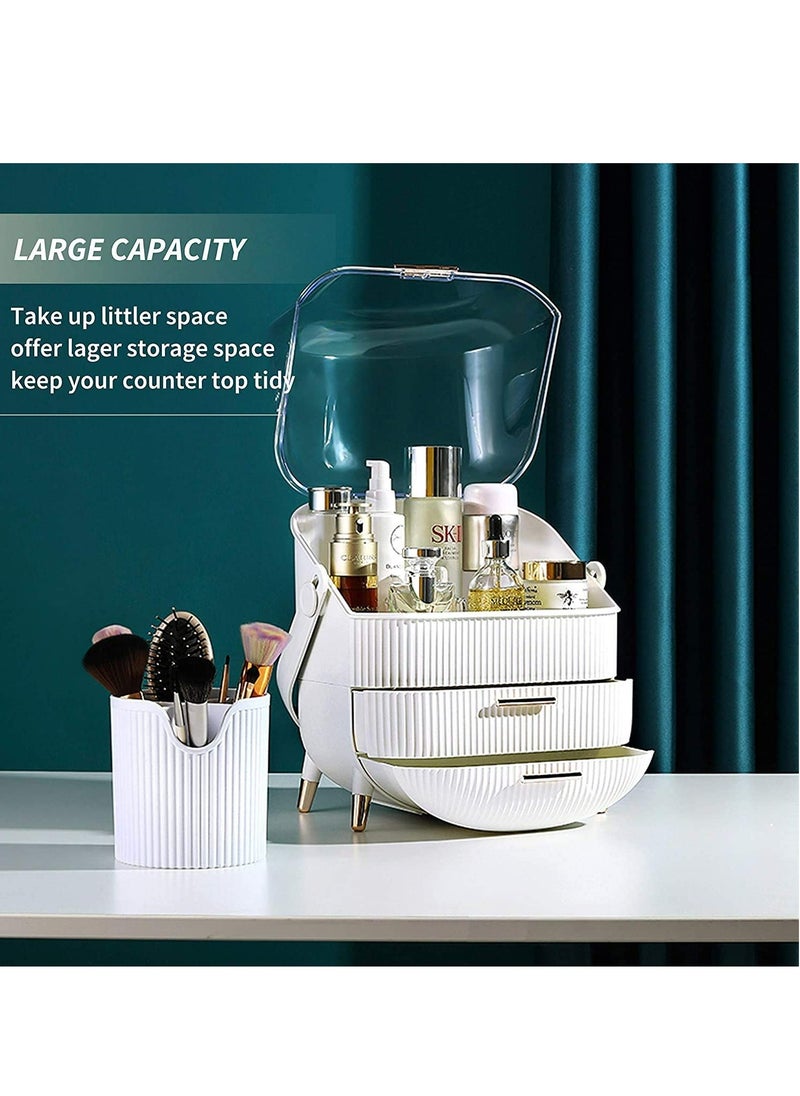 LIMOS Large cosmetic makeup organizer brush storage display case with drawers dust waterproof  - Image 3