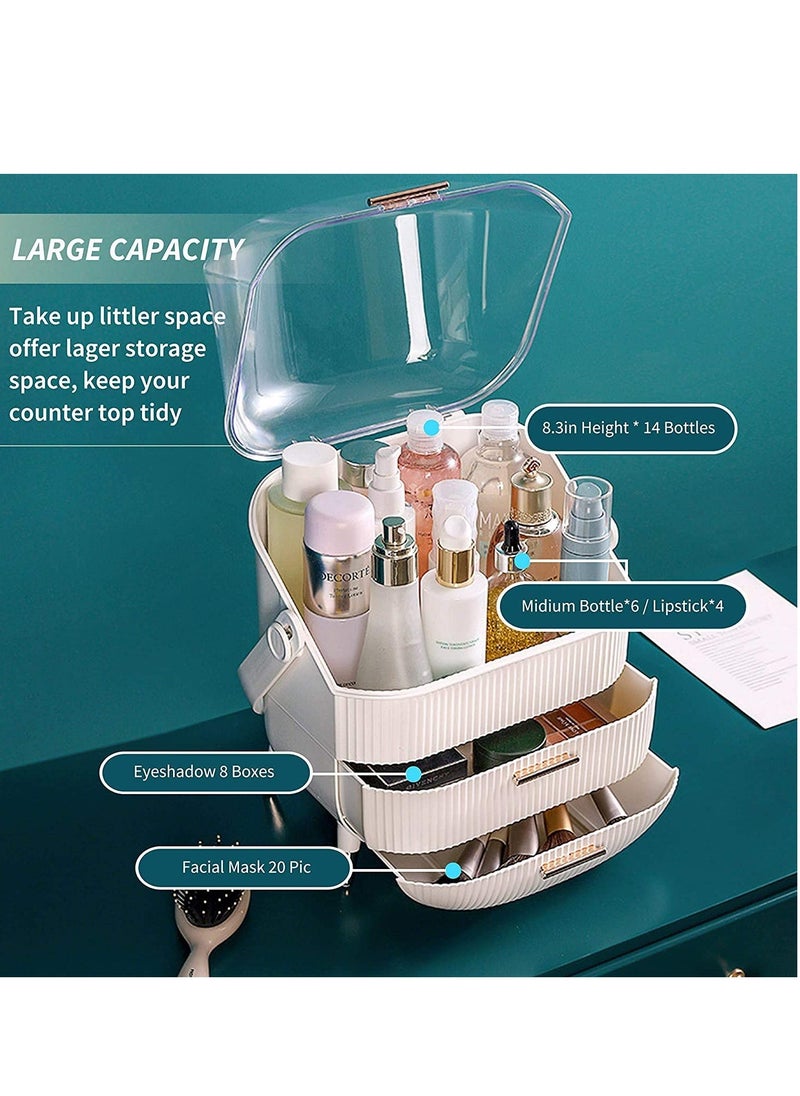 LIMOS Large cosmetic makeup organizer brush storage display case with drawers dust waterproof  - Image 4