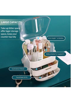 LIMOS Large cosmetic makeup organizer brush storage display case with drawers dust waterproof (white)  - Image 4