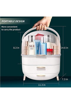 LIMOS Large cosmetic makeup organizer brush storage display case with drawers dust waterproof (white)  - Image 5