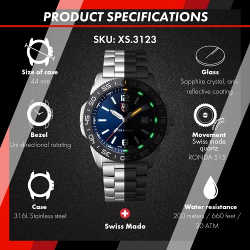 Luminox Men's Pacific Diver 3120 Series Quartz Watch - Image 3