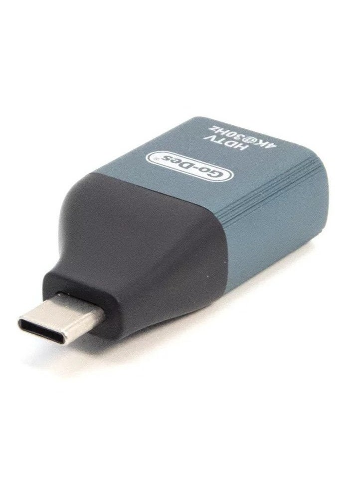 GO-DES Go-Des GD-CT062 USB-C to HDMI Adapter – Perfect for Presentations and Streaming  - Image 1