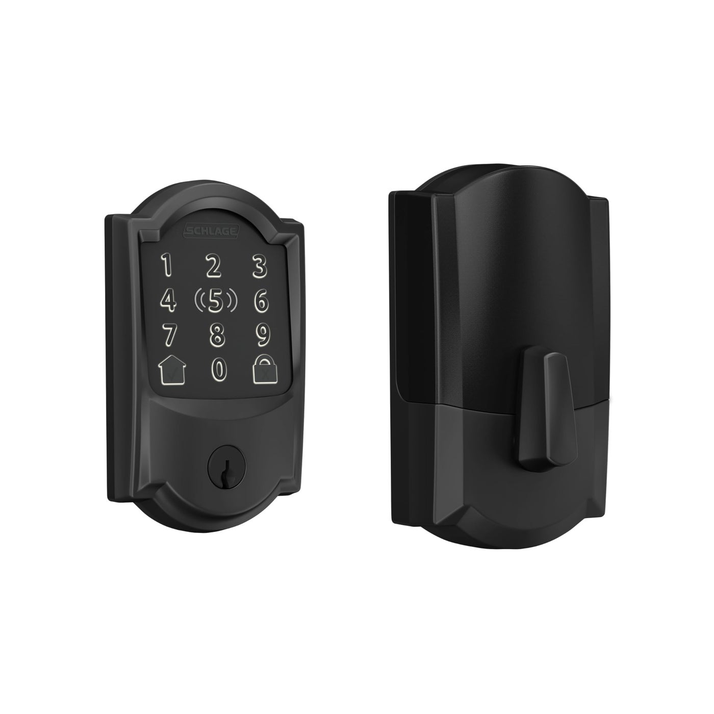 Schlage BE499WB CAM 622 Encode Plus WiFi Deadbolt Smart Lock Keyless Entry Touchscreen Door Lock with Camelot Trim Matte Black