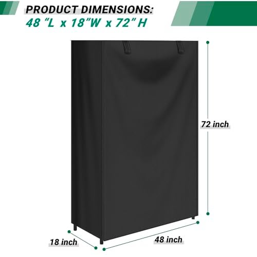 CATOTEL Storage Shelf Cover,Waterproof Shelf Cart Cover Protective Outdoor Indoor Wire Rack Dust Cover with Zipper (48" Wx18 Dx72 H) - Image 2