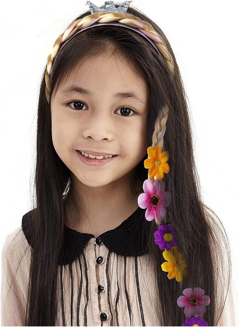 Generic - Long Braided Wigs Princess Hairpieces Rapunzel Wig Elsa Braid Girls Toddler Cosplay Headbands for Birthday Party Gifts 2PCS - Image 1