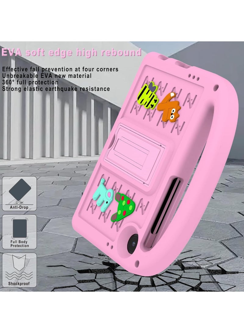 VKL Compatible with Samsung Galaxy Tab A9 Case for Kids 8.7” 2023 released with Holder Shockproof Full Body Protection Cute Cover Shell for Tab A9 Case Kids Pink (Pink, 8.7”) - Image 5
