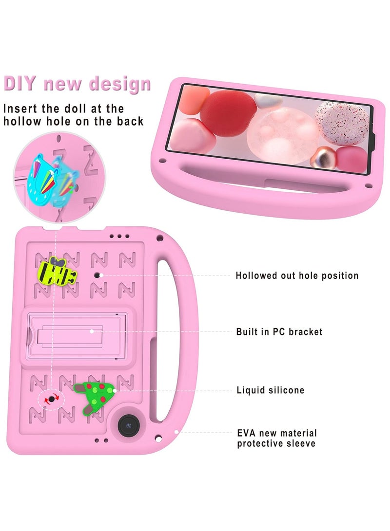 VKL Compatible with Samsung Galaxy Tab A9 Case for Kids 8.7” 2023 released with Holder Shockproof Full Body Protection Cute Cover Shell for Tab A9 Case Kids Pink (Pink, 8.7”) - Image 4