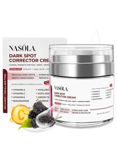 Nasola Dark Spot Corrector Cream Remover for Face Body  Natural Skincare for Underarms Elbows  Privates the Ultimate Solution for Bright Beautiful Skin infused Kojic Acid  Mulberry 185 Fl Oz 