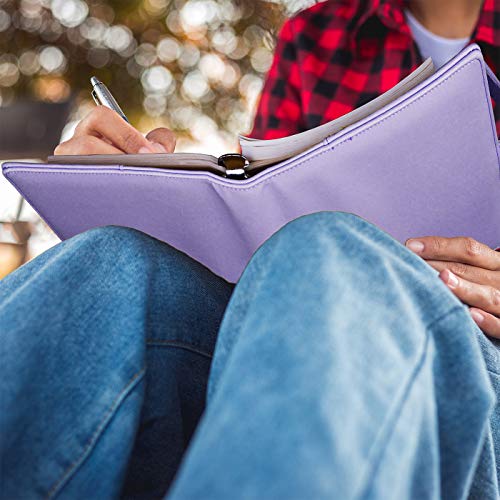 Antner دفتر أنتر A5 مع غلاف مخطط ميزانية قابل للتعبئة 6 حلقات لتنظيم النقود، حامل بطاقات فوتوغرافية من جلد PU مع مشبك مغناطيسي لإدخالات مخطط A5، بنفسجي - Image 5