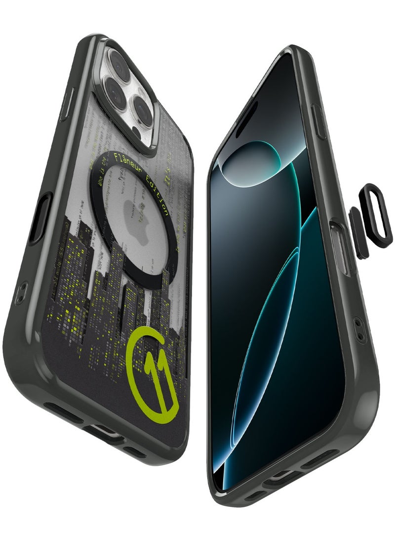 Spigen Ultra Hybrid T MagFit for iPhone 16 Pro MAX Case Cover [Camera Control Button Cover] with MagSafe [3D Spatial Effect with Hexa-Layer Print] - C11 Flâneur  - Image 1
