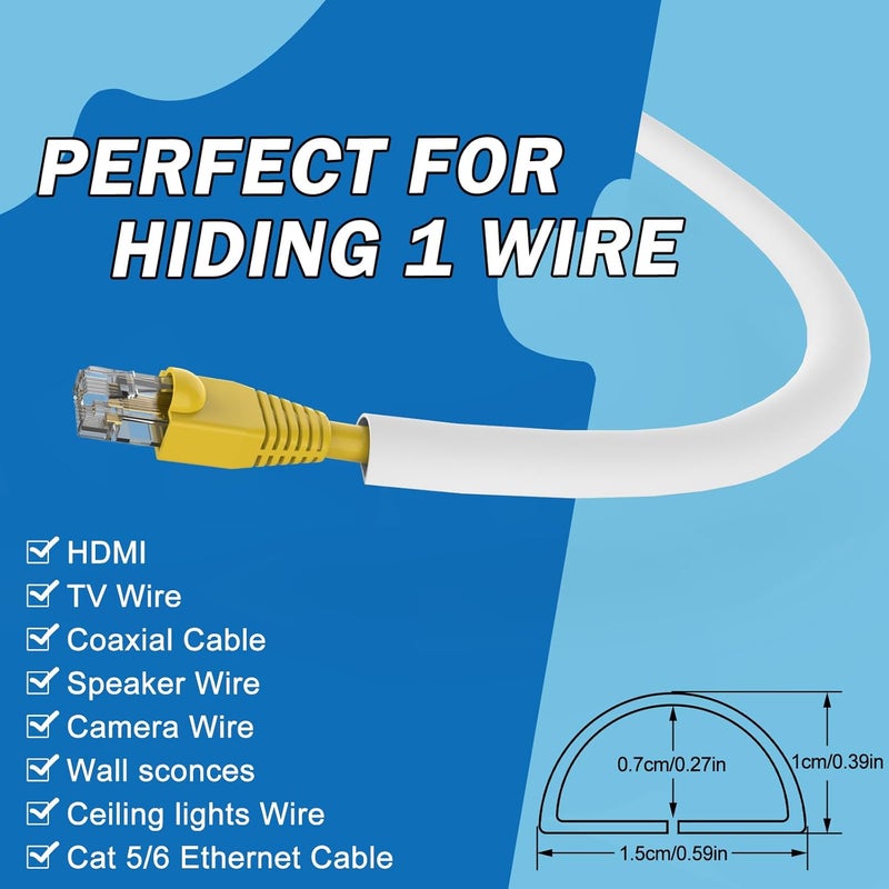 PVC wire slot surface-mounted self-adhesive 15mm anti-stepping decorative household wire network cable takes the wire slot soft line wiring home improvement, white 5m - Image 2