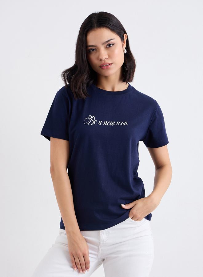 Styli Embroidered Slogan Short Sleeves T-Shirt - Image 2