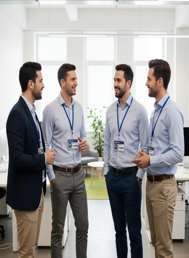 مولين عبوة من 100 قطعة - حامل بطاقة هوية أفقي من مولين | حامل بطاقة هوية مفتوح الوجه مناسب للحبل، وبطاقة الاسم، وبطاقة المفتاح، وبطاقة الدخول | غلاف شفاف متين لبطاقة الهوية للعمل، والمكتب، والفعاليات، ولوازم التعريف - Image 4