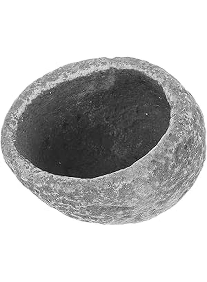 Reptile Food Bowl And Terrarium Water Dish Oval Ceramic Anti Escape Feeder For Lizards Geckos And Hermit Crabs Stone Texture Pet Feeding Dish - Image 1