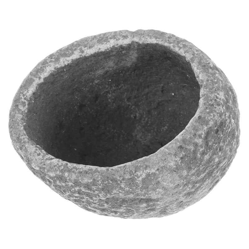 Reptile Food Bowl And Terrarium Water Dish Oval Ceramic Anti Escape Feeder For Lizards Geckos And Hermit Crabs Stone Texture Pet Feeding Dish - Image 2