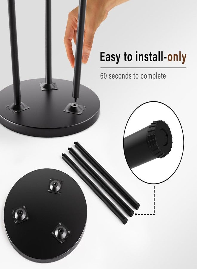 SAKSUN Plant Stand Indoor, Metal Small Round Plant Stand Table, Mid Century Modern Corner Plant Stands Shelfs Holds fit Patio Garden Office Living Room Home Decor-14 & 20" Tall-Adjustable (Black) - Image 4