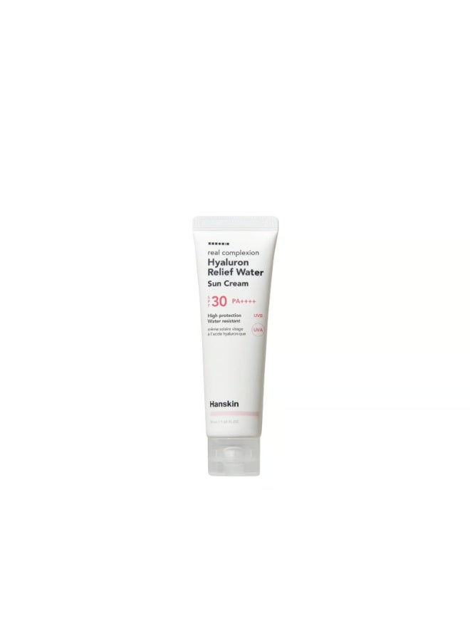 Hanskin Real Complexion Hyaluron Relief Water Sun Cream SPF30 50ml - Image 1