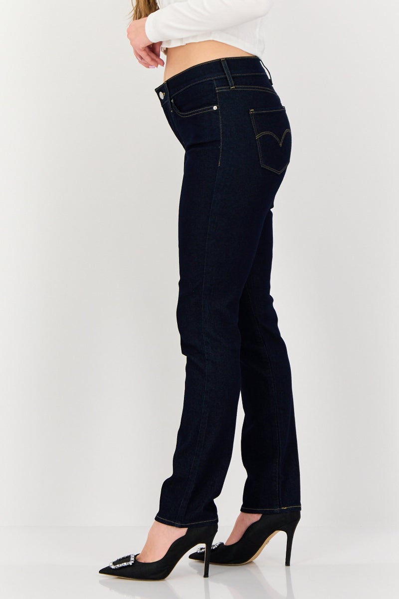 Levi's Women Slim Fit Washed Stretchable Jeans, Navy - Image 3