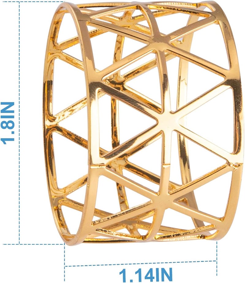 Luney 12PCS – Gold Napkin Rings Set of 12, Holiday Napkin Holders for Dining, Anniversary, Birthday, Romantic Candlelight Dinner, Holiday, Party of Table Setting, Wedding Table Decoration - Image 2