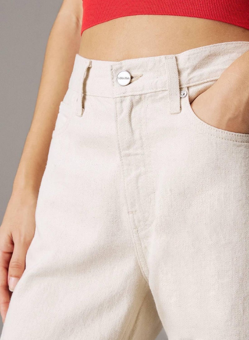 CALVIN KLEIN Relaxed Flared Linen Blend Jeans - Image 5