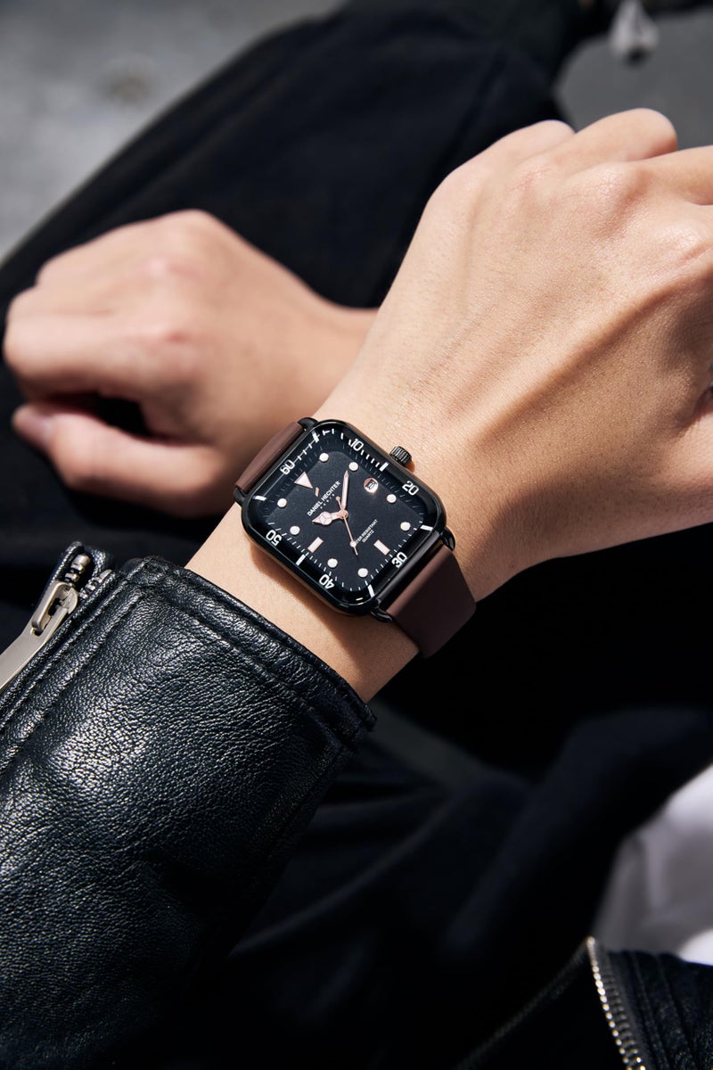 Daniel Hechter Paris Montmartre Collection Square Dial Watch for Men with Stylish Silicone Strap, Water Resistant & Quartz Movement-DHM1011 - Image 2