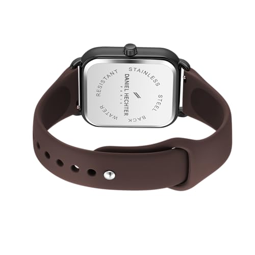 Daniel Hechter Paris Montmartre Collection Square Dial Watch for Men with Stylish Silicone Strap, Water Resistant & Quartz Movement-DHM1011 - Image 5