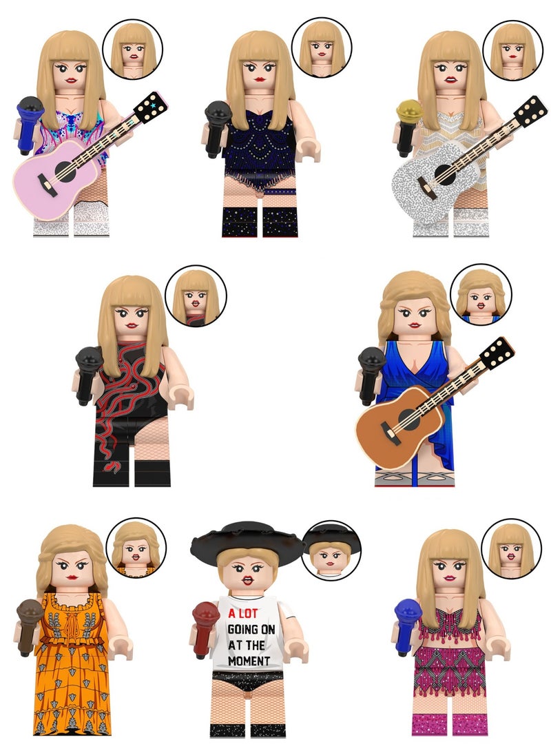 Paraphrase 8-Piece Taylor Swift Eras Tour Inspired Collectible Block Figures | Tour Outfits, Lego Compatible Building Block Mini Action Figure Toys, For 5+ Years Old's  - Image 1