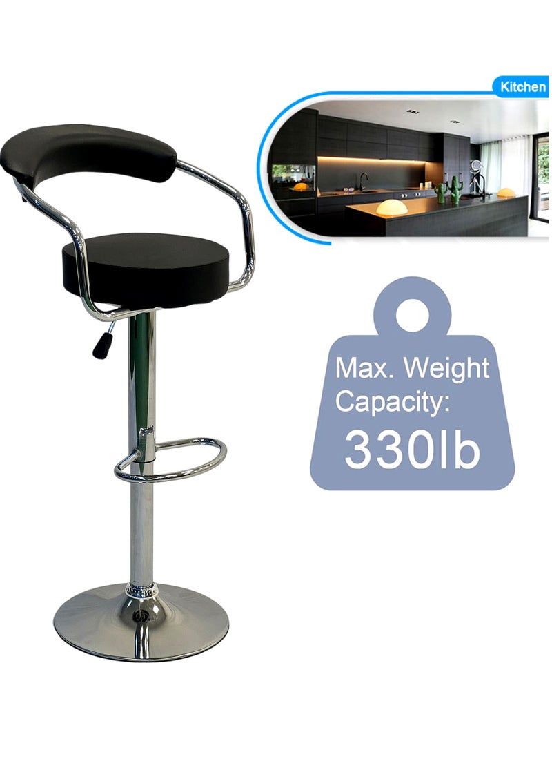 Living - SET OF 2 Bar Stools Modern Adjustable Height Counter Barstools - Image 1