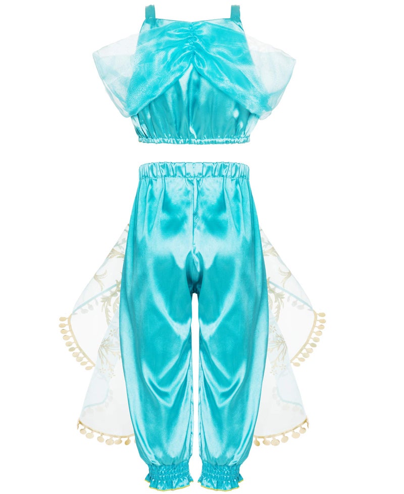 Funna Costume for Girls Princess Kids Dress Up Outfit Party Supplies Blue, 5-6 Years - Image 3