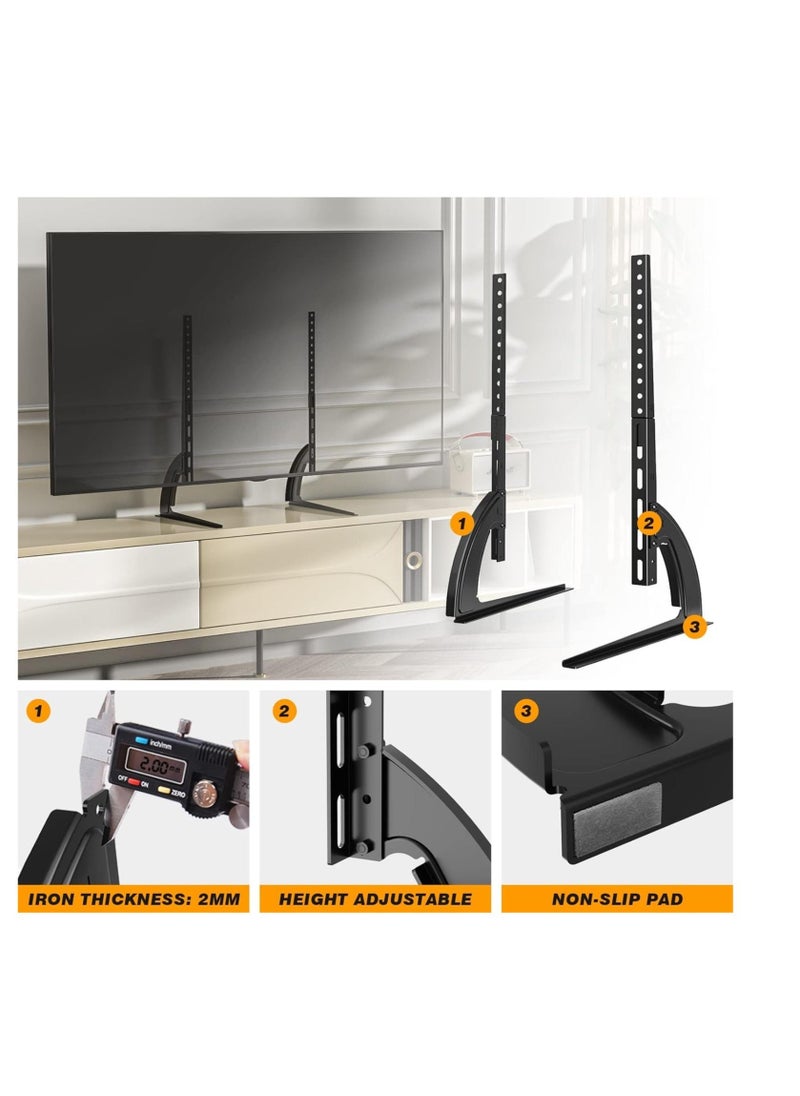 ELTRAZONE 5Rcom TV Stand Mount, Universal TV Stand Tabletop for 22 to 65 inch Plasma LCD LED Flat Screen TVs, TV Legs, Holds up to 88lbs, Max VESA 800 x 500mm, Height Adjustable TV Base, TV Stand - Image 4