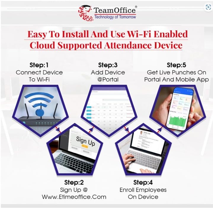 Team Office Z912 – Smart AI Face Recognition Biometric Attendance Machine with Dual Camera, Touch Display, Wi-Fi & Cloud Integration - Image 5