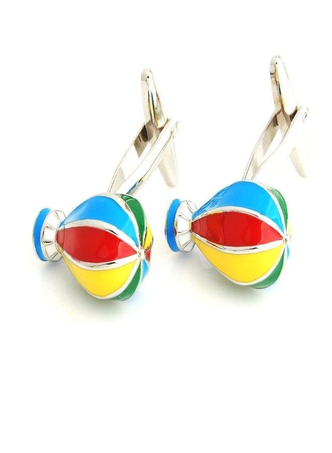 Peluche Enamel Hot Air Balloon Novelty Cufflinks for Men - Image 3