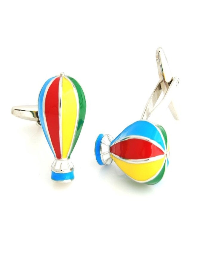 Peluche Enamel Hot Air Balloon Novelty Cufflinks for Men - Image 2