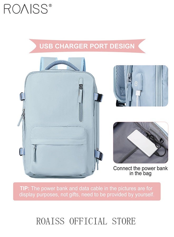 roaiss Travel Backpack for Men Women Carry On Backpack with USB Charging Port Shoe Compartment 15.6 Inch Laptop Backpack Flight Approved College School Bag Casual Daypack for Weekender Business Hiking  - Image 5