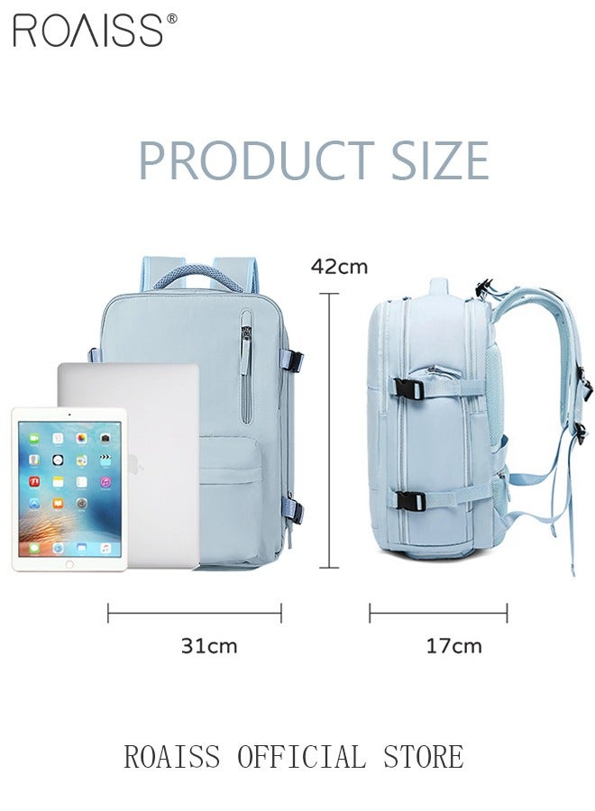 roaiss Travel Backpack for Men Women Carry On Backpack with USB Charging Port Shoe Compartment 15.6 Inch Laptop Backpack Flight Approved College School Bag Casual Daypack for Weekender Business Hiking  - Image 3