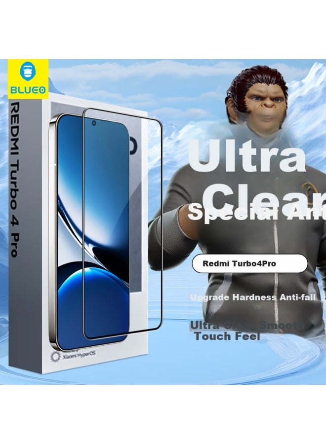 Blueo Blue Gorilla Suitable For Redmi Turbo4Pro Phone Film, Turbo4Pro Tempered Glass Film, High Definition Anti-Drop Wear-Resistant Mobile Phone Protection Film - Image 1