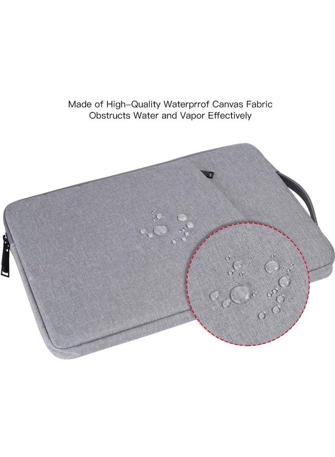 حقيبة كمبيوتر محمول رفيعة مقاومة للماء مقاس 14 بوصة، حقيبة حماية للكمبيوتر اللوحي والآيباد، حقيبة كمبيوتر محمول متوافقة مع ماك بوك إير وماك برو M1 وسيرفس لينوفو وديل وHP، حقيبة كمبيوتر مع جيب باللون الرمادي - Image 5