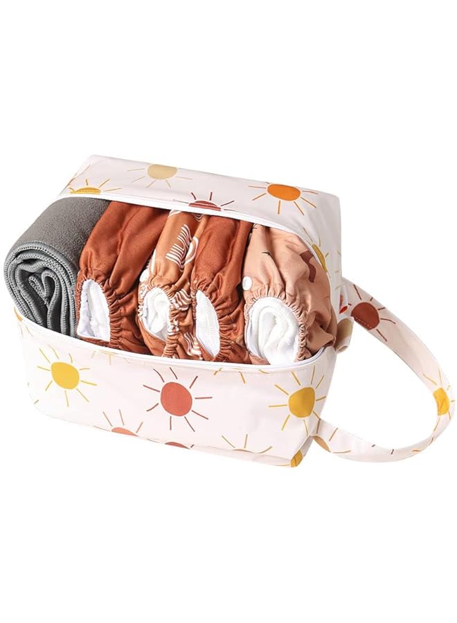 Excefore Baby Diaper Wet Dry Bag 3Pcs Diaper Wet Dry Bags Waterproof Reusable Organizer Nappy Pouch For Swimsuits Or Wet Clothes Gym Or Travel Bag - Image 2